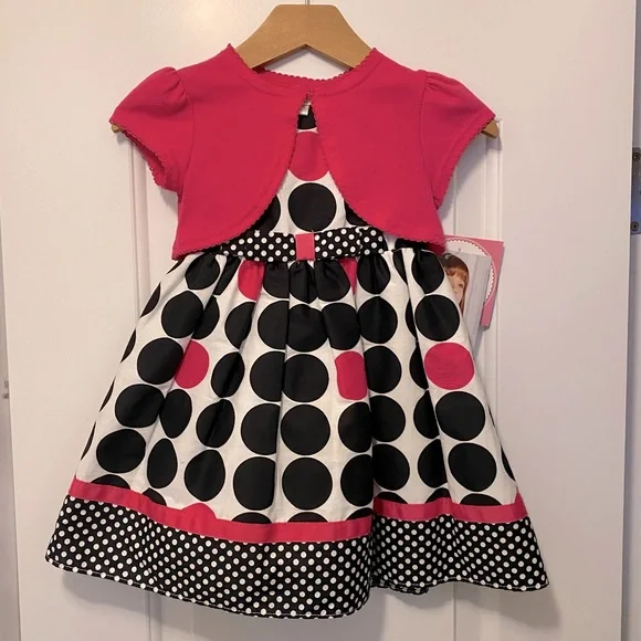 Youngland Dresses 2t Polka Dot Dress With Cardigan Nwt Poshmark